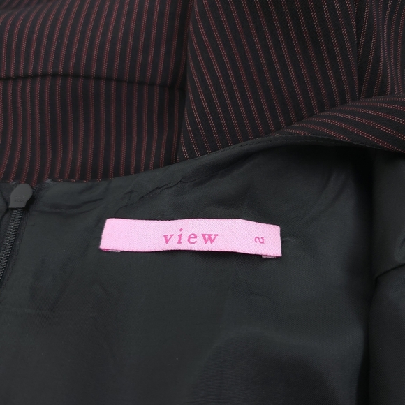 View Red Pin stripe mini dress made in the usa - Picture 13 of 16